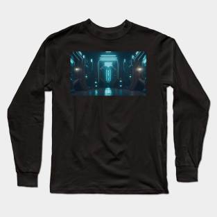 Spaceship futuristic interior Long Sleeve T-Shirt